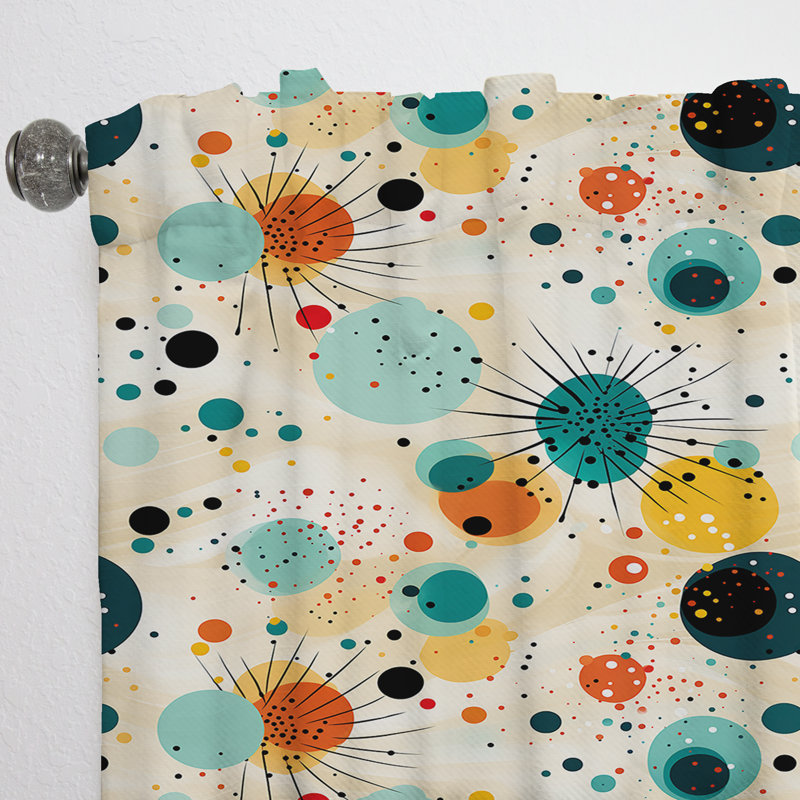 Motif à pois Bohème Vibes II - Rideau abstrait - Rideau obscurcissant - 1 panneau, L 52 po x L 95 po