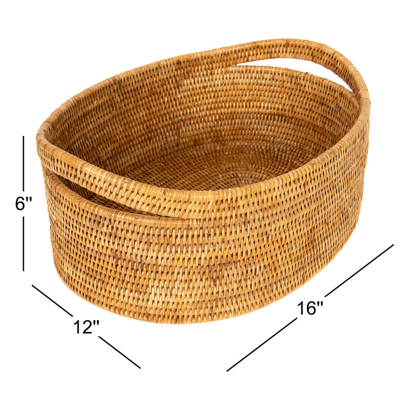 Panier en rotin Helmsford, Brun miel