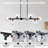 8 Light  Glass Mid Century Chandelier-947264661