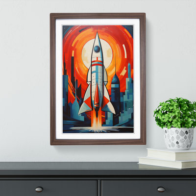 Rocket Constructivism 1 Piece Single Picture Frame Wall Art