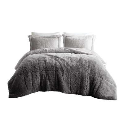 Shaggy Long Fur Comforter Mini Set