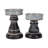 2 Pack Decorative Candle Holders Pedestal Rustic Wood with Galvanized Plate-233730939