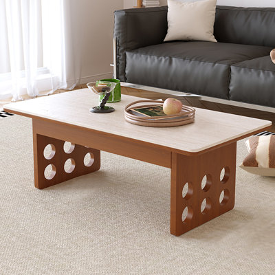 Table basse en fritté avec 2 tiroirs
