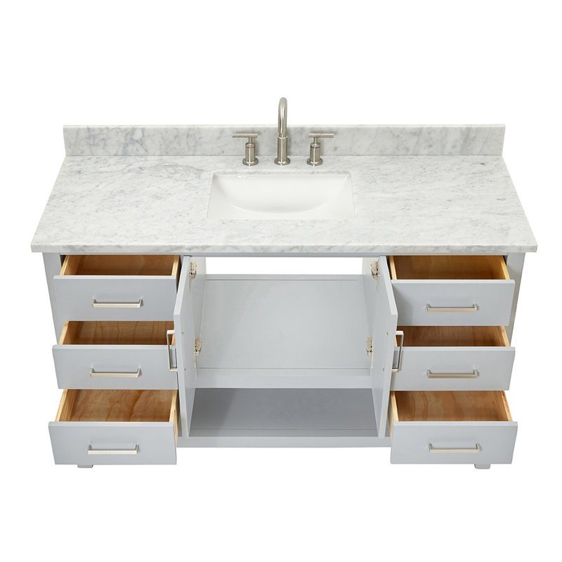 Alemanno 55" Single Bathroom Vanity Set, Gray