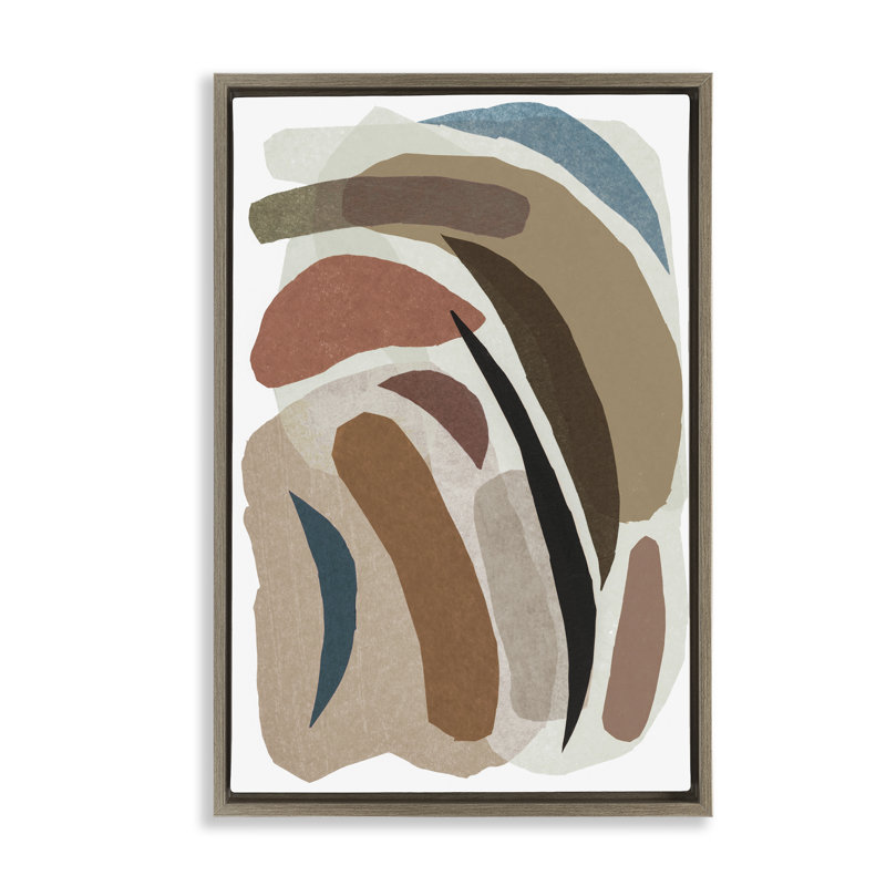 Cadre flottant Earthy Organic Collage, design par Nikki Galapon, Cadre flottant orme Montalcino, H 25 po x l 17 po