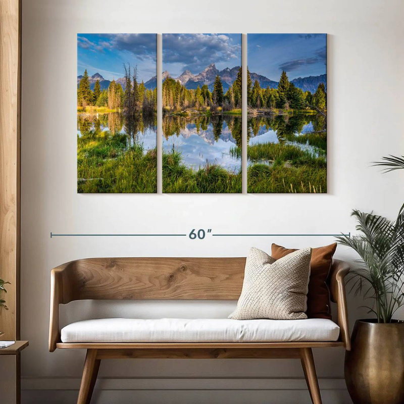 Alvord Grand Teton Mountain Scene, 32" H x 50" W