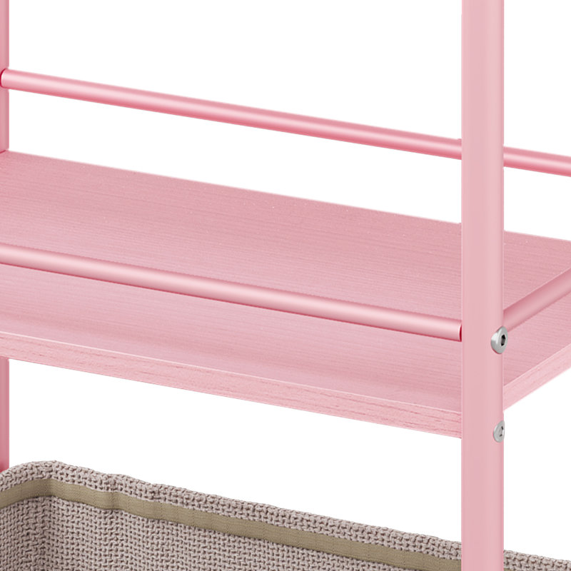 Metal Bar Cart, Pink, Pink