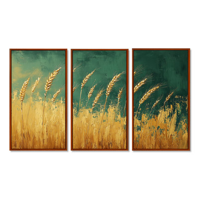 Ensemble de salon Green Gold Wheat Fields III - Farm Wall Art