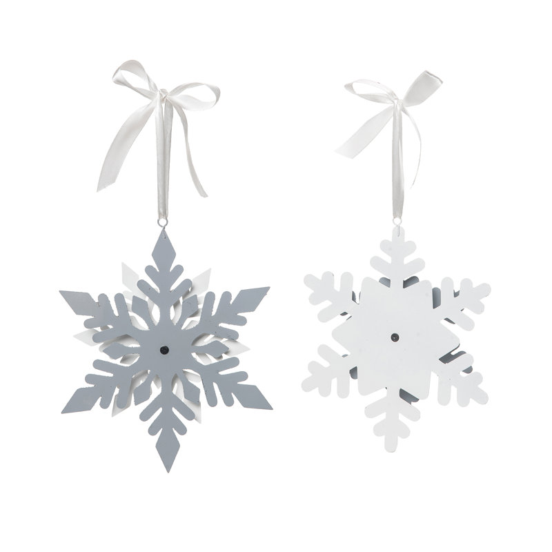 Ensemble de 2 décorations de Noël surdimensionnées en forme de flocon de neige