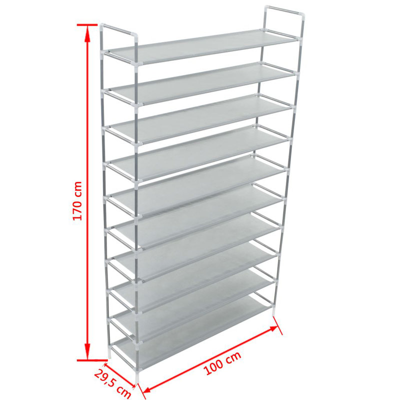 40 Pair Flip Down Shoe Storage, Silver