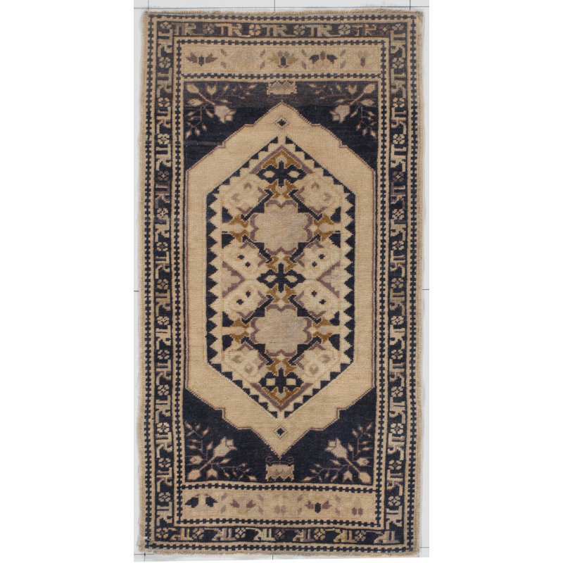 Vintage One-of-a-Kind Runner 1'9" X 3'7" Hand Knotted Area Rug