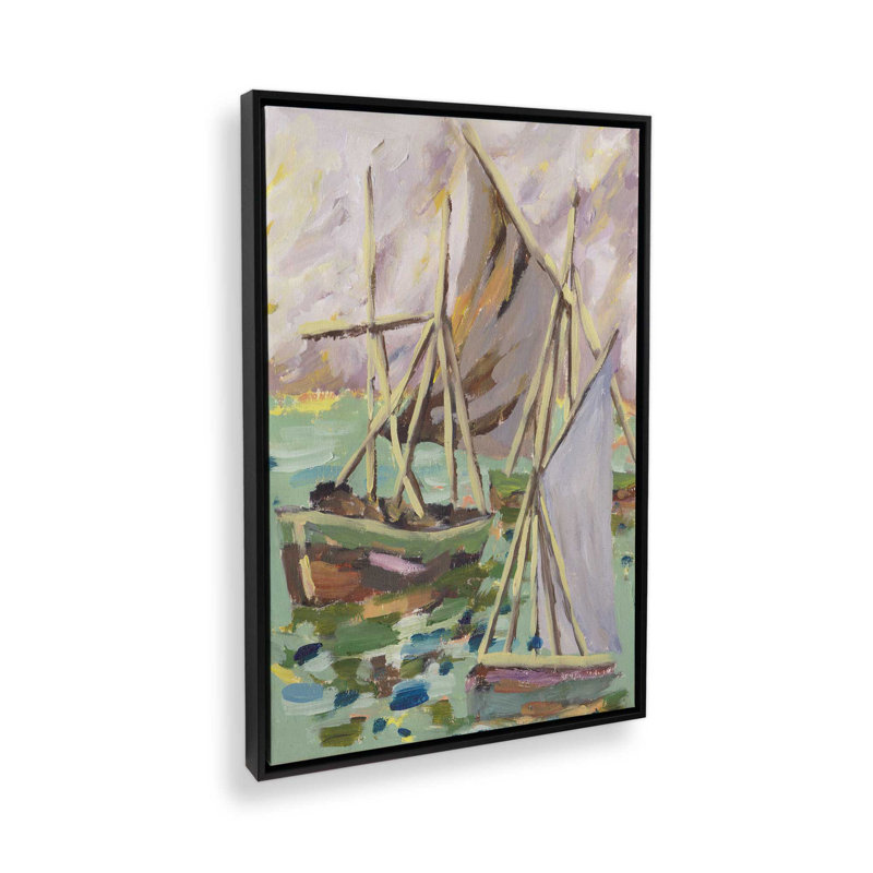 «Crimson Sails I» par Melissa Wang, reproduction d'art, Noir, H 16 po x l 12 po