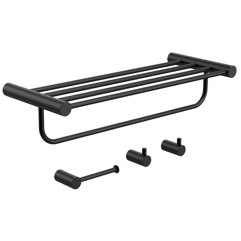 Ensemble de quincaillerie de salle de bain 4 pièces Jive, Noir mat
