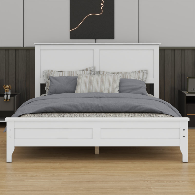 Lit plateforme Modern, Double , Blanc
