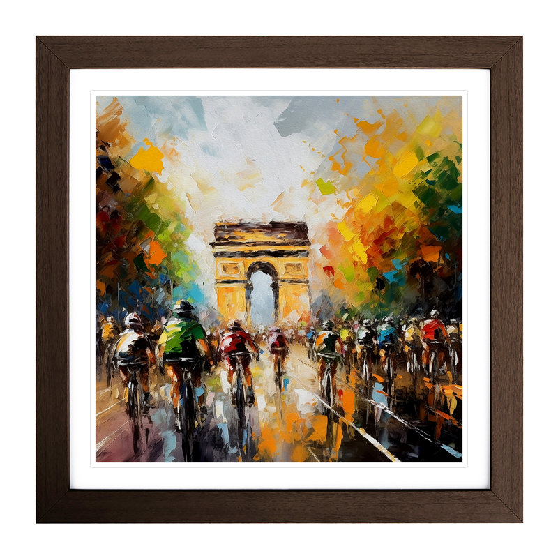 Tour De France Palette Knife No.1 - Framed Print, Walnut