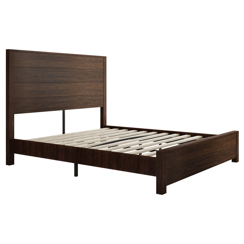Full Size Reclaimed Barnwood Pine Platform Bed with Headboard