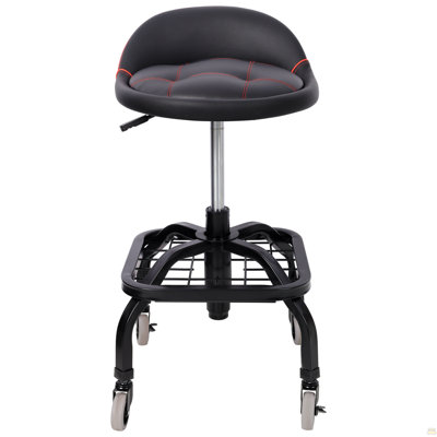 Rolling Padded Shop Seat With Wheels, Adjustable Height Mechanic Stool