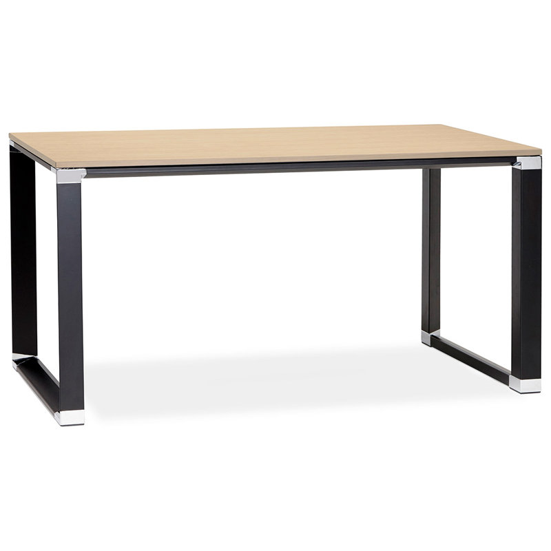 Mallett Metal Base Writing Desk, Natural/Black