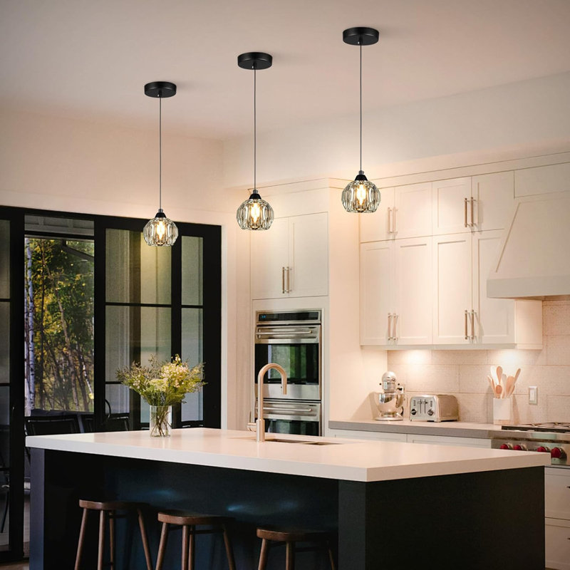Luminaire suspendu en cristal moderne pour salle à manger, îlot de cuisine, salle de bain et bar, à intensité variable avec abat-jour en cristal K9