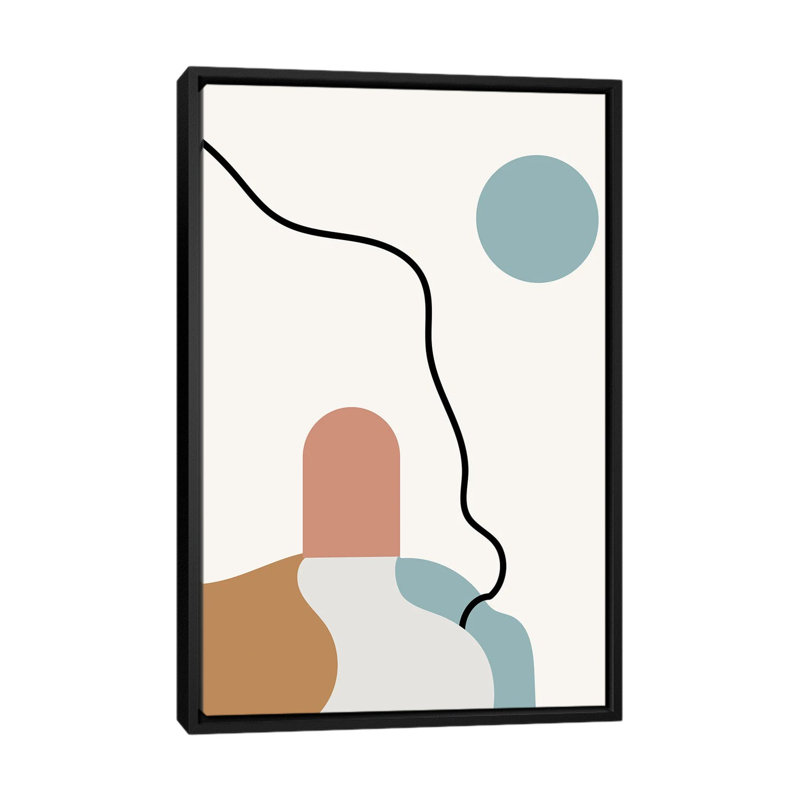 "Boho Terracota Road" par Mambo art studio-impression, Pas de tapis, H 26 po x l 18 po x 1,5 po, Toile avec cadre noir