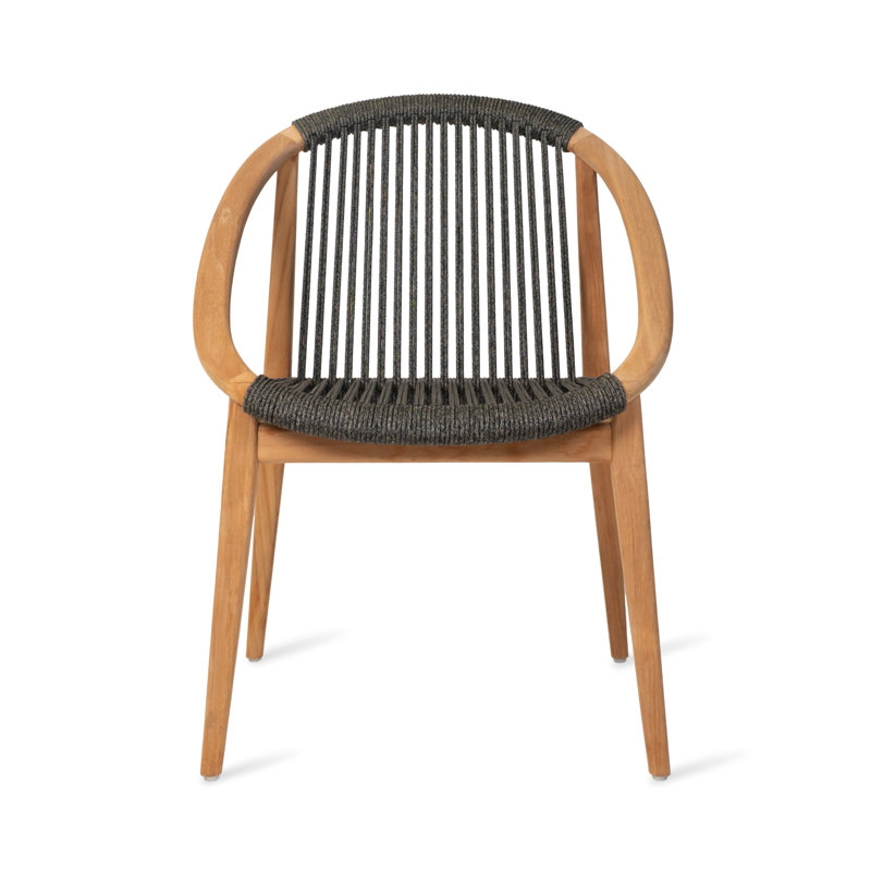 Frida Solid Wood Arm Chair, Anthracite/Natural Wood