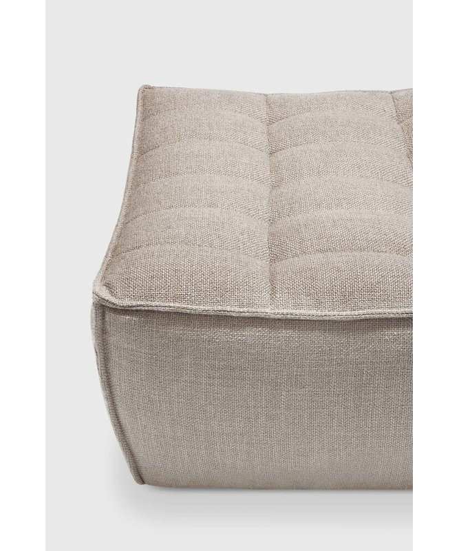 N701 Square Ottoman, Beige Polyester Blend