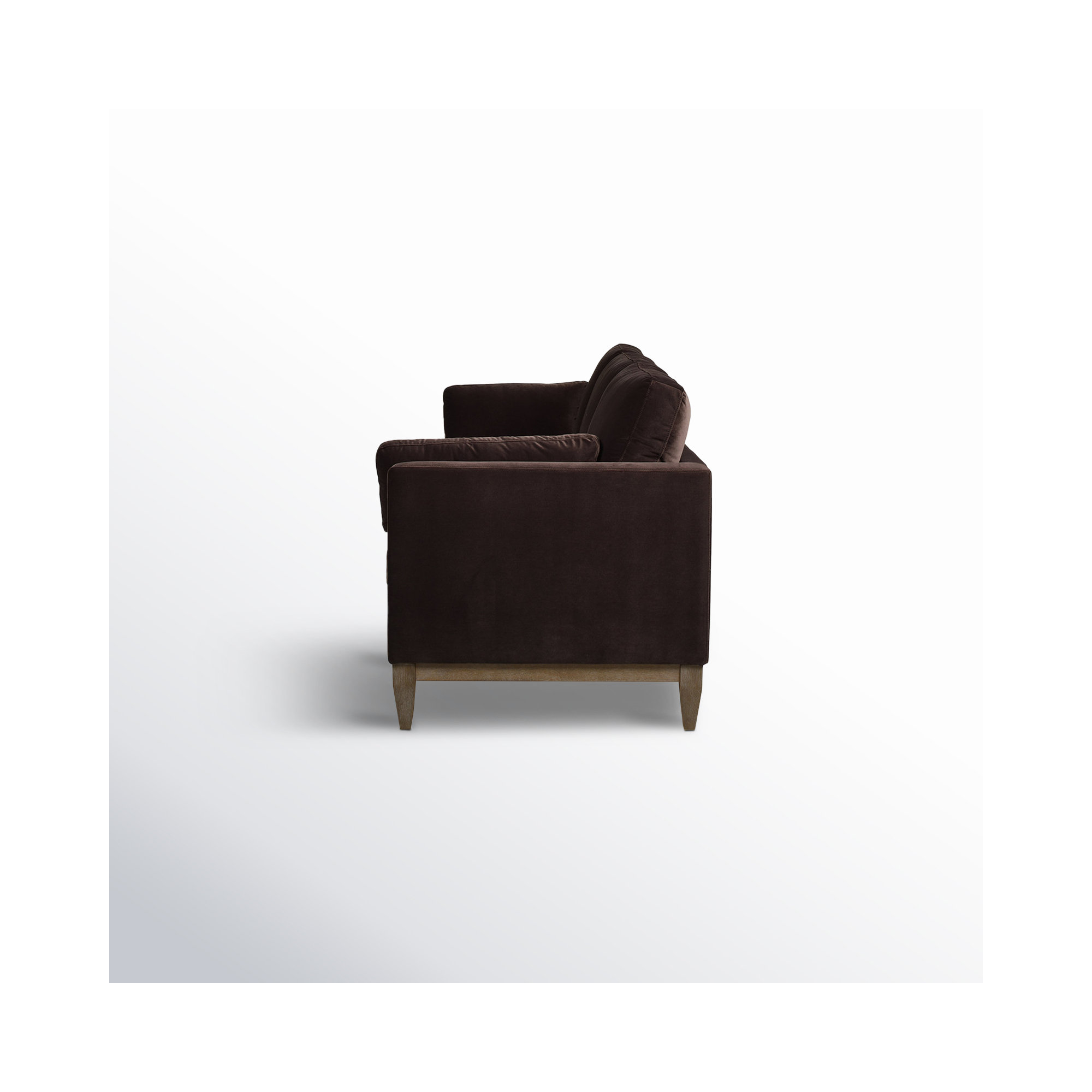 Pera 84'' Upholstered Sofa, Deep Brown Velvet