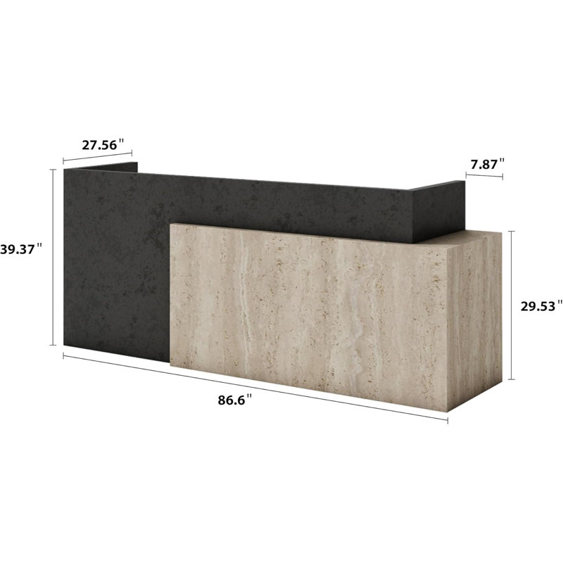 Comptoir de réception Natural Travertine Texture, réception contemporaine de luxe pour usage commercial