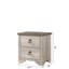 Table de chevet 1 pièce, 2 tiroirs, finition brune patinée, style contemporain, poignée traditionnelle à anneau, plateau en bois flotté vieilli, H 23,6 po x 16 po x 25 po