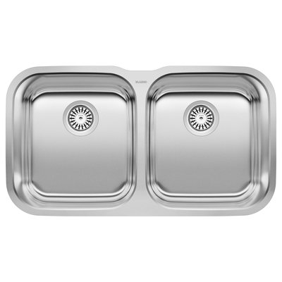 Stellar 33" 50/50 Double Bowl Undermount Stainless Steel Kitchen Sink