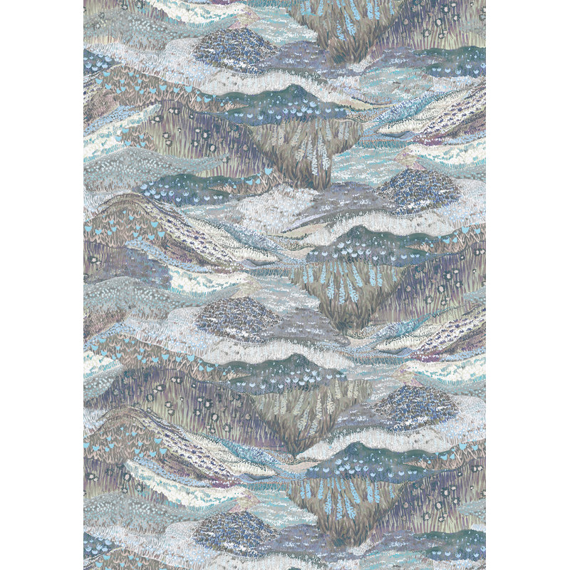 Papier peint texturé Lilas, Bleu clair