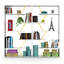 Bibliothèque industrielle à 6 tablettes, structure en bois moderne pour le bureau et le salon, pièces de style blanc / jaune,-128995442