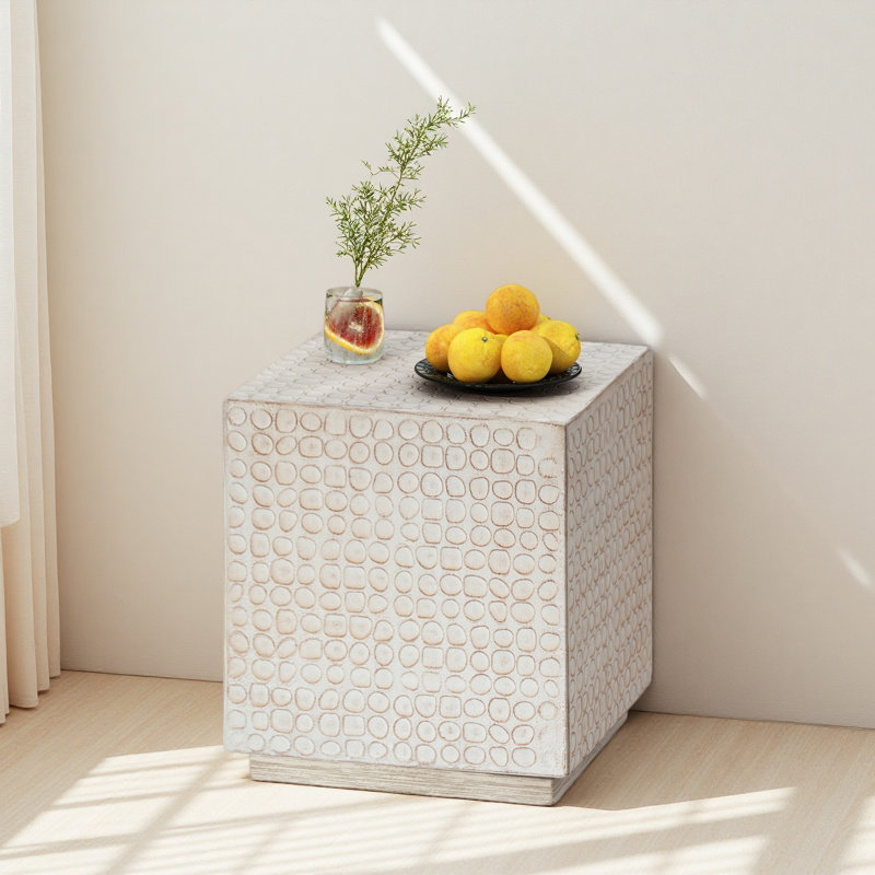 CUBE SIDE TABLE, Beige