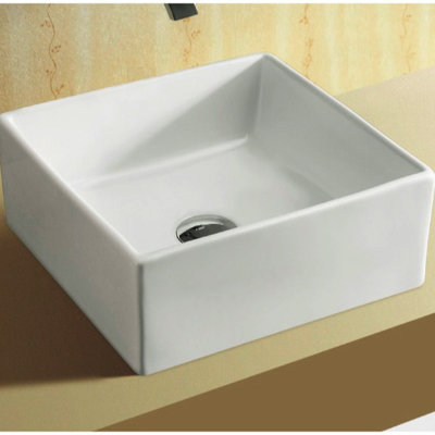Caracalla Ceramica 14.75'' Glossy White Ceramic Rectangular Bathroom Sink