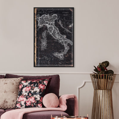 « map of italie 1873 », impression sur toile