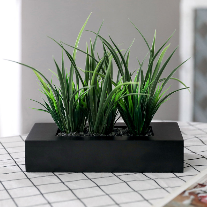 23cm Faux Plant in Manufactured Wood Planter