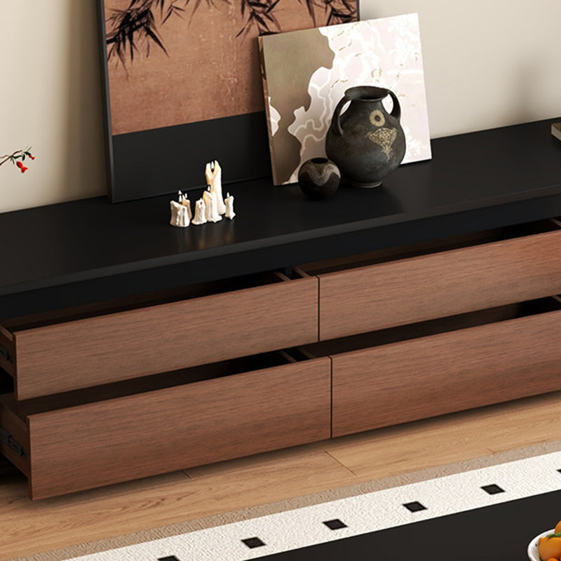 Retro Black Manufactured Wood TV Stands, 94.49, Noir