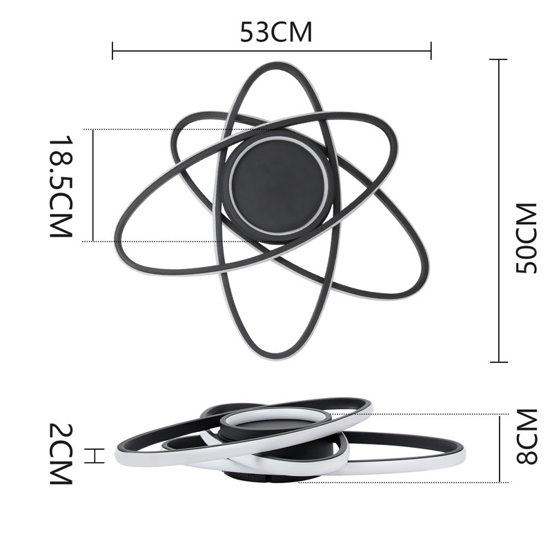 1-Light 66cm LED Integrated Flush Mount, Black