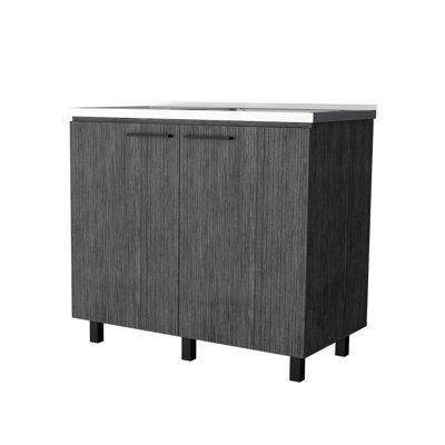 Oak Cabinet With Utility Sink - Stable And Structure 2 Functional Kitchen Unit