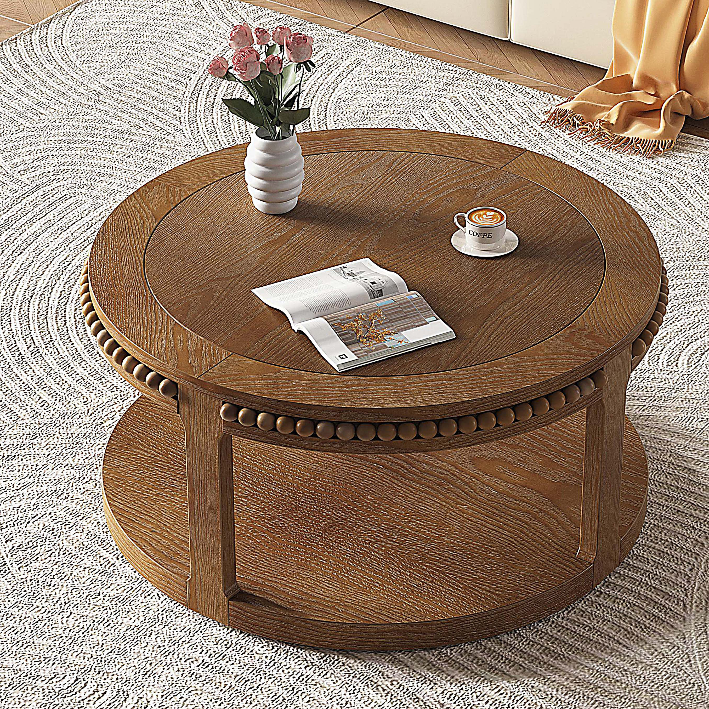 Red Barrel Studio 31.5 Inch Round Solid Wood Coffee Table - Wayfair Canada
