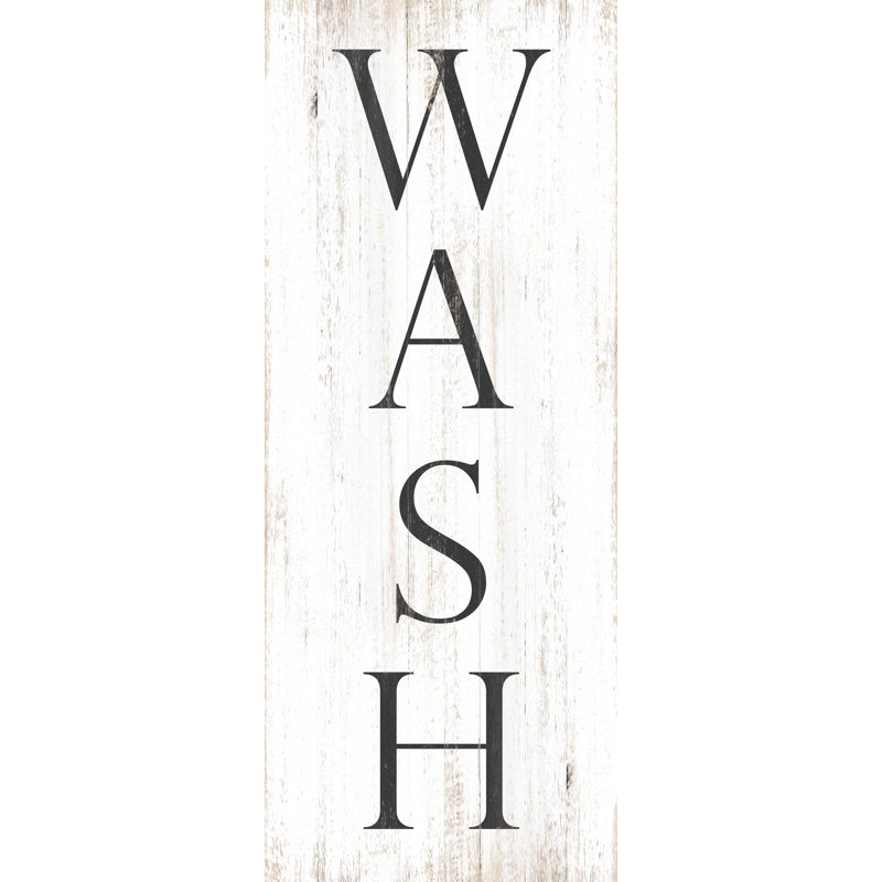 Wash on Wood - Textual Art Print, 122 cm H x 81 cm W , Black Floater Framed