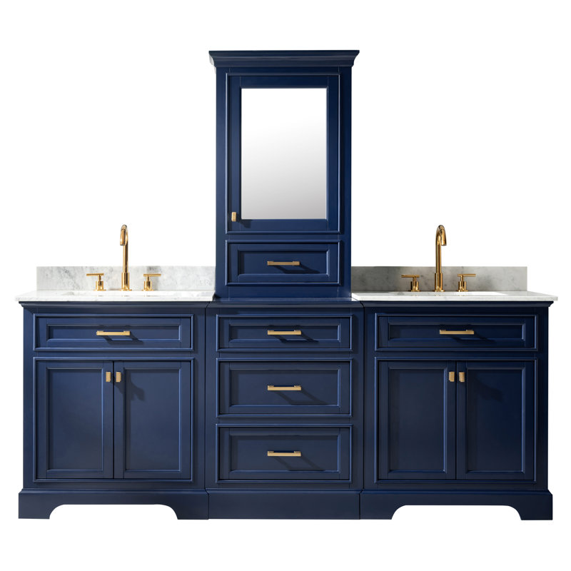 Ensemble de meuble-lavabo double 84 po Arruda, Bleu