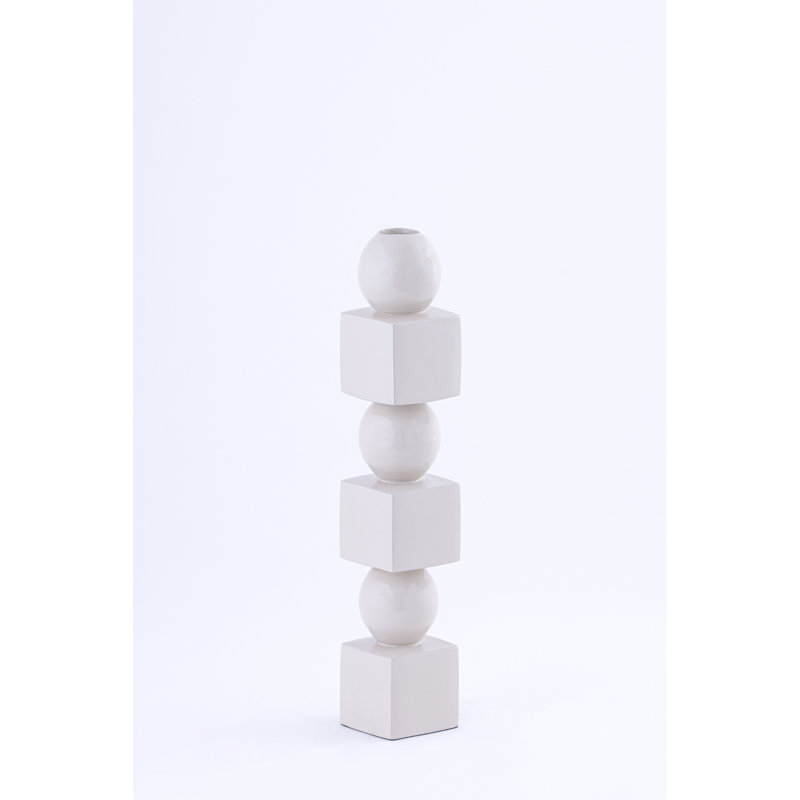 Porte-bougie Paulding, H 11 po x l 2 po x P 2 po, Blanc