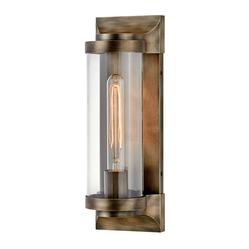 Pearson Single Light Aluminum Outdoor Wall Mount Lantern, Burnished Bronze, 14" H x 4.5" W x 4.75" D