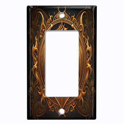 Couvercle de plaque d'interrupteur en métal; Fauteuil à bascule GFI - Dragon Crest