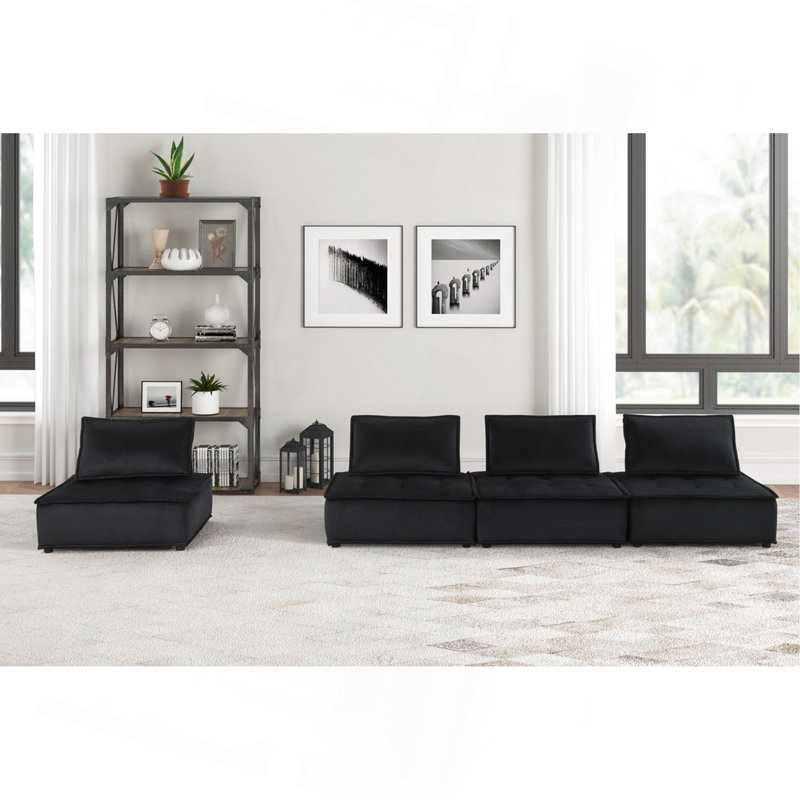 Canapé modulaire en velours confortable