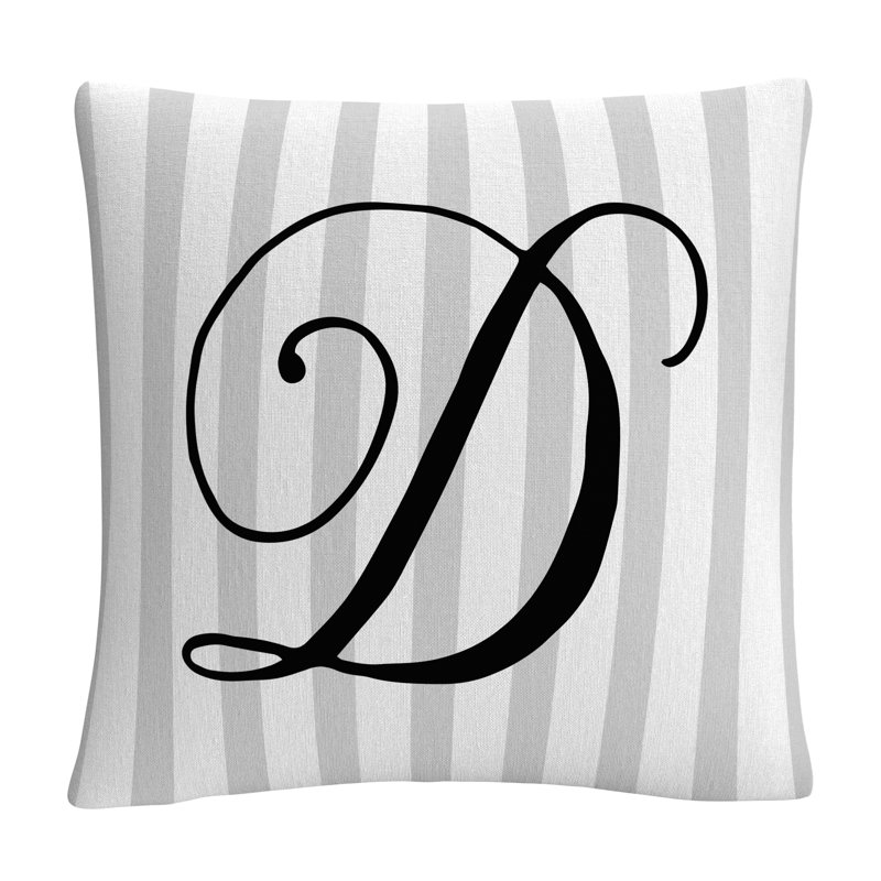 ABC Striped Throw Pillow, D