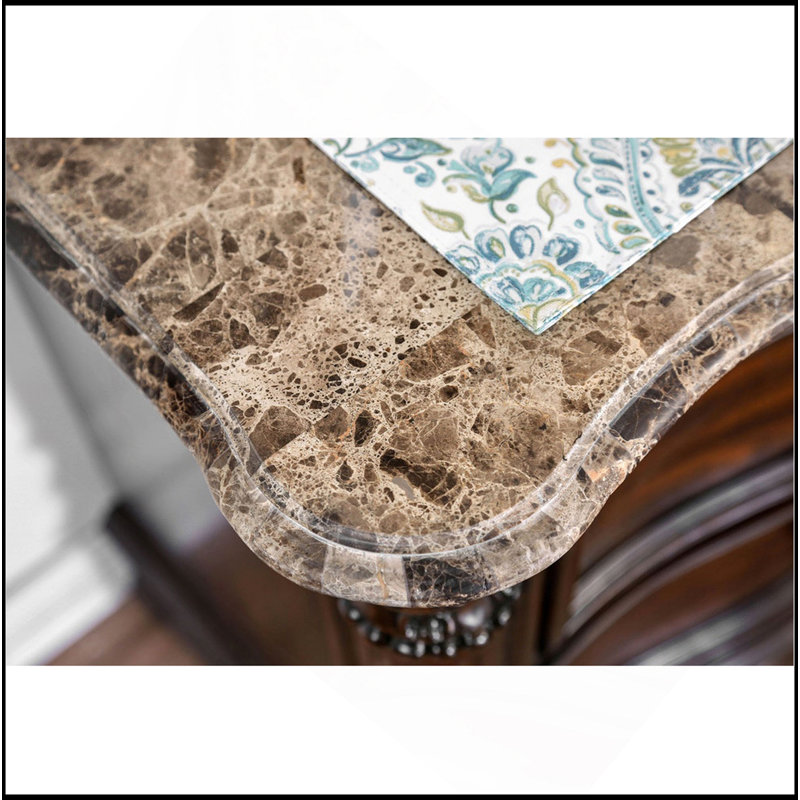 Table de chevet avec 2 tiroirs, cerisier brun