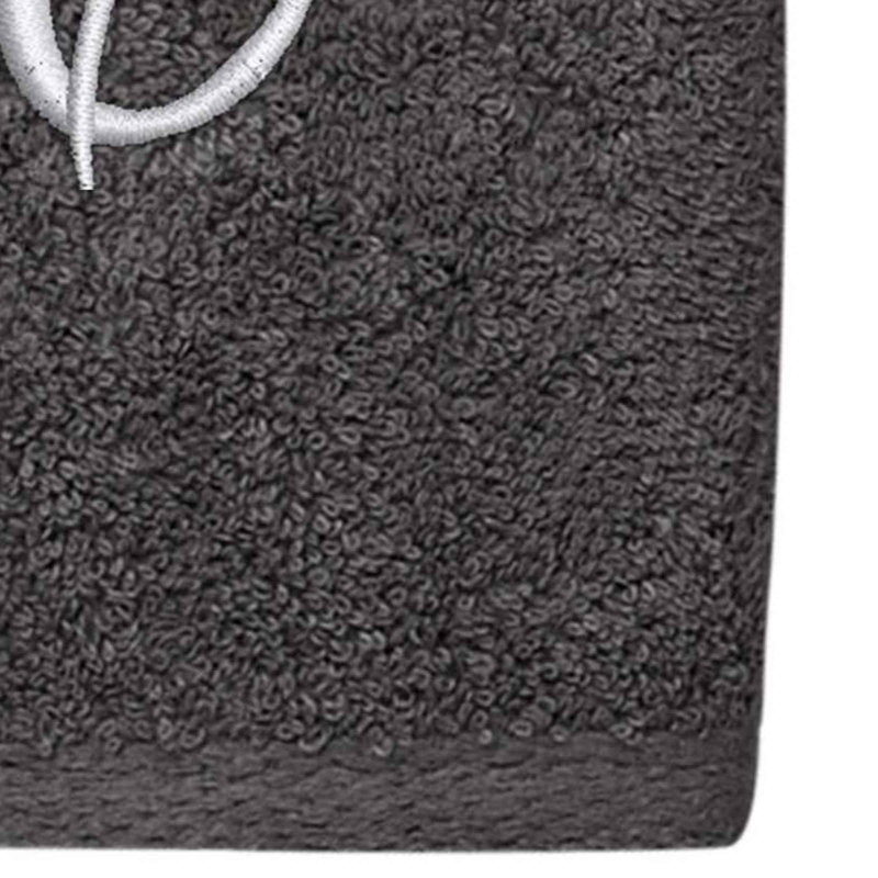 Winston Porter Granite/Silver Script Monogram Hand Towel Letter E