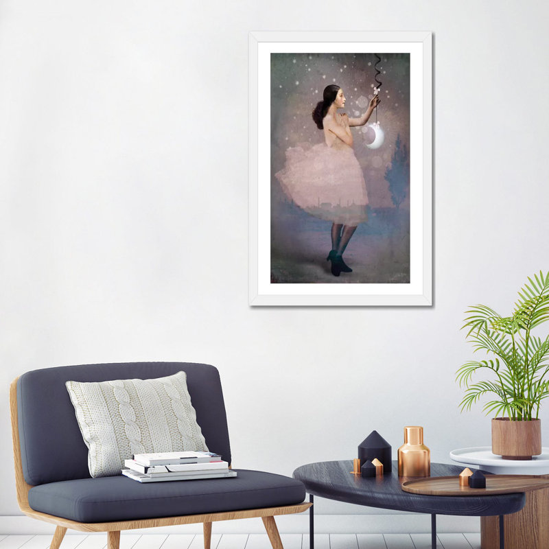 «Magic Ribbon» par Catrin Welz-Stein - impression d'art graphique, H 32 po x l 24 po x P 1 po, Papier encadré blanc, Blanc